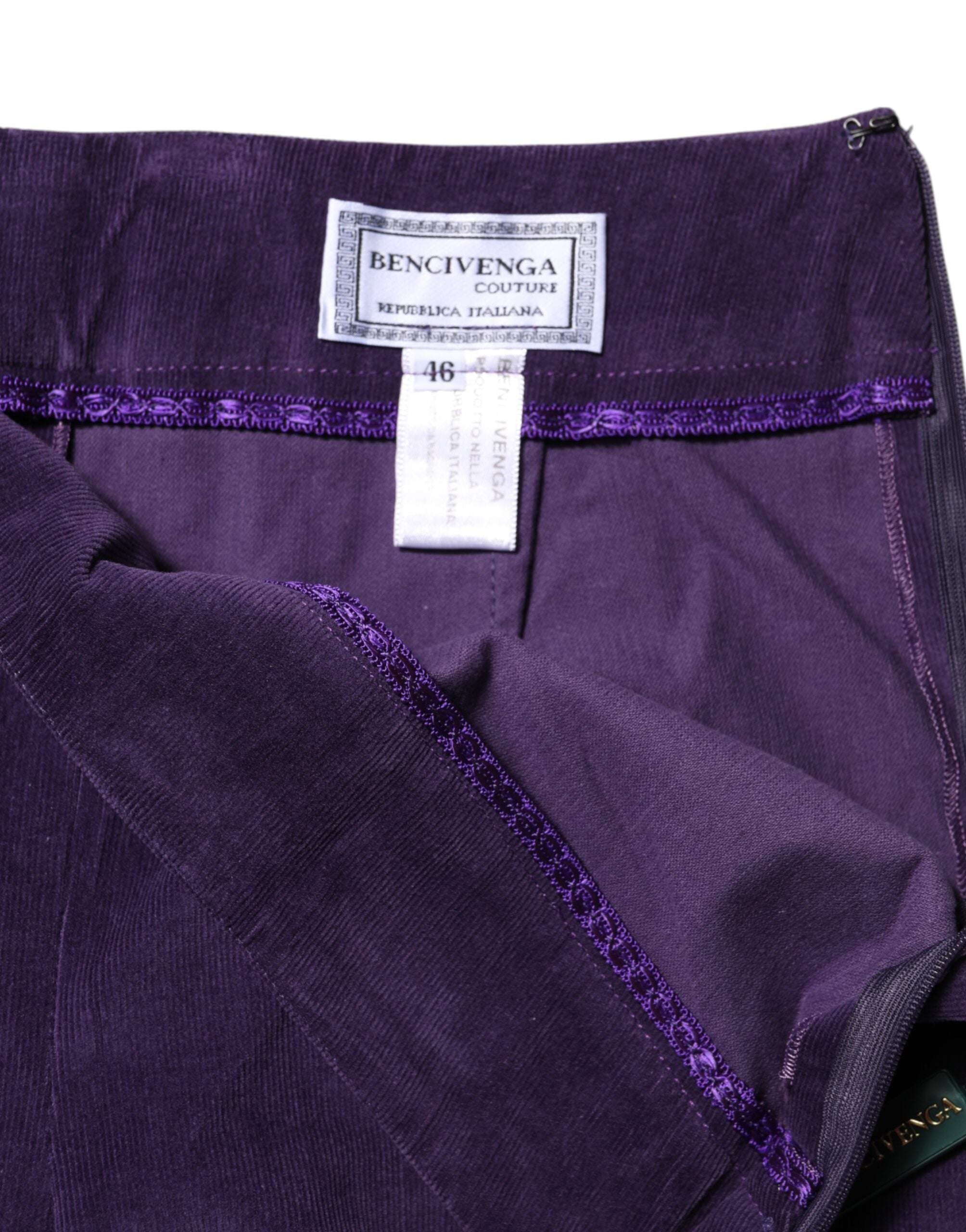 BENCIVENGA Purple High Waisted Flared Pants